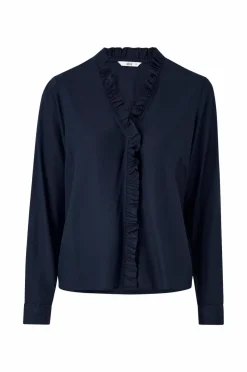 Ellos Collection Viskosebluse med flæsedetalje bluse