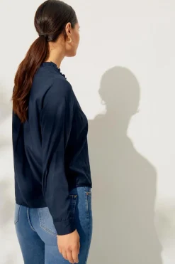 Ellos Collection Viskosebluse med flæsedetalje bluse