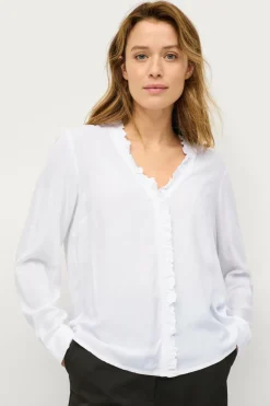 Ellos Collection Viskosebluse med flæsedetalje bluse