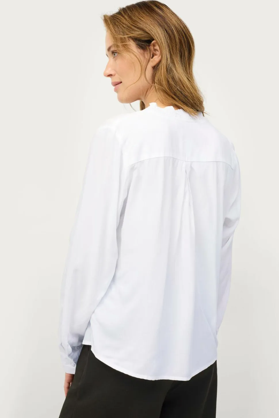 Ellos Collection Viskosebluse med flæsedetalje bluse
