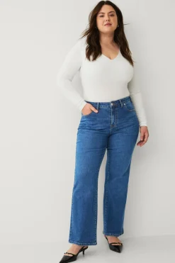 Ellos Plus collection Højtaljede jeans med brede ben