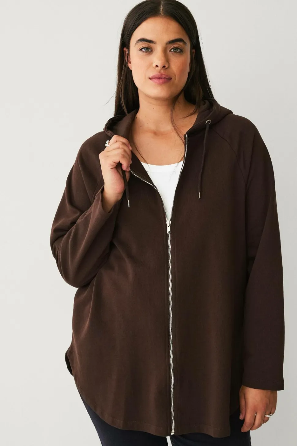 Ellos Plus collection Sweatshirt med hætte og lynlås