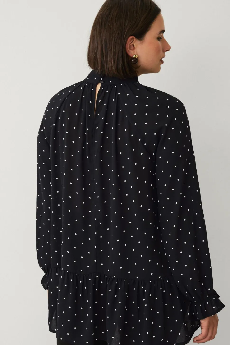Ellos Plus collection Chiffonbluse med flæser