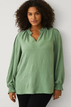 Ellos Plus collection Bluse med v-formet halsudskæring