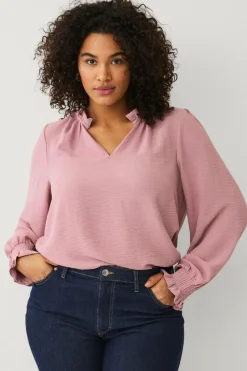 Ellos Plus collection Bluse med v-formet halsudskæring