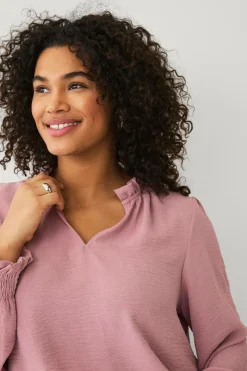 Ellos Plus collection Bluse med v-formet halsudskæring