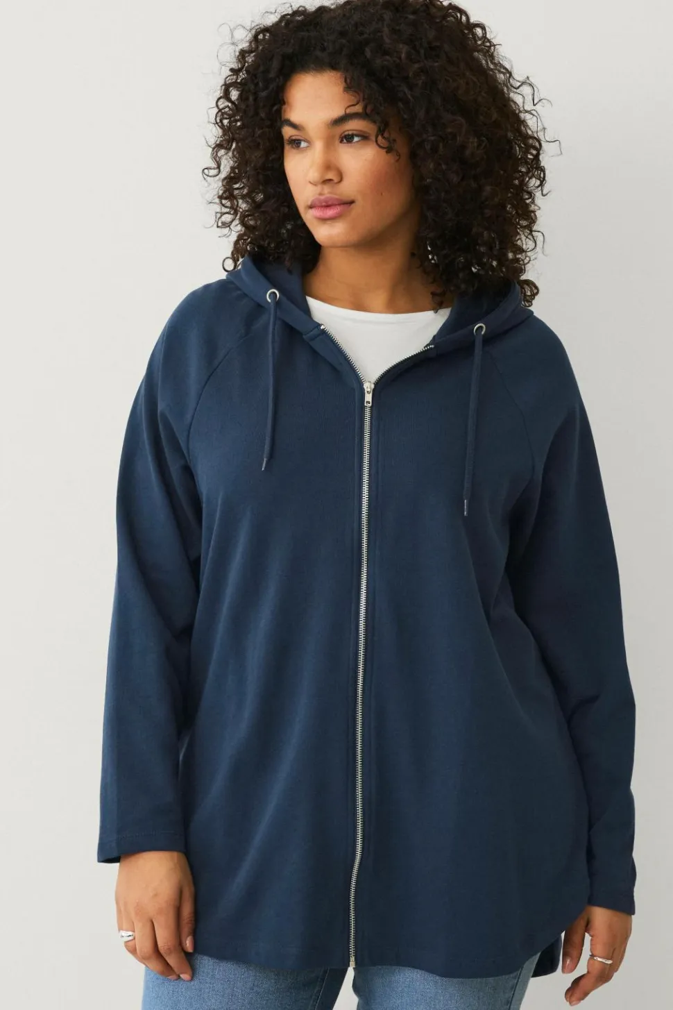 Ellos Plus collection Sweatshirt med hætte og lynlås