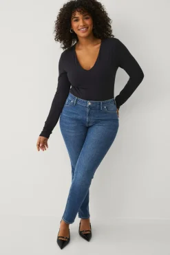 Ellos Plus collection slim jeans med høj talje
