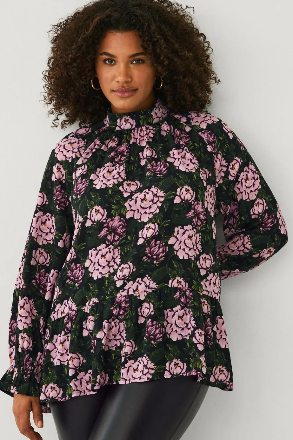 Ellos Plus collection Chiffonbluse med flæser