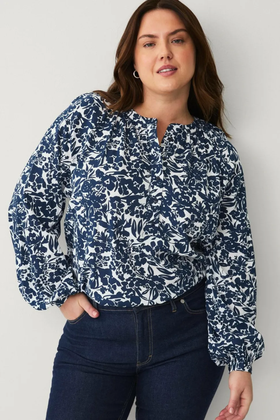 Ellos Plus collection Bluse med ballonærmer