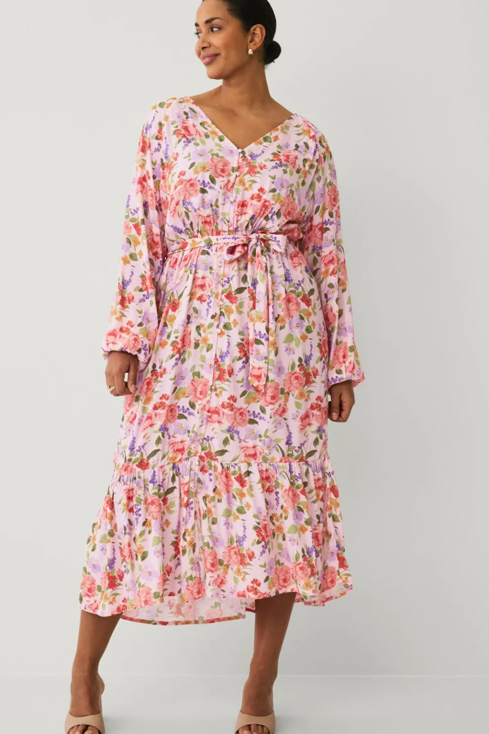 Ellos Plus collection Maxi kjole med volanter