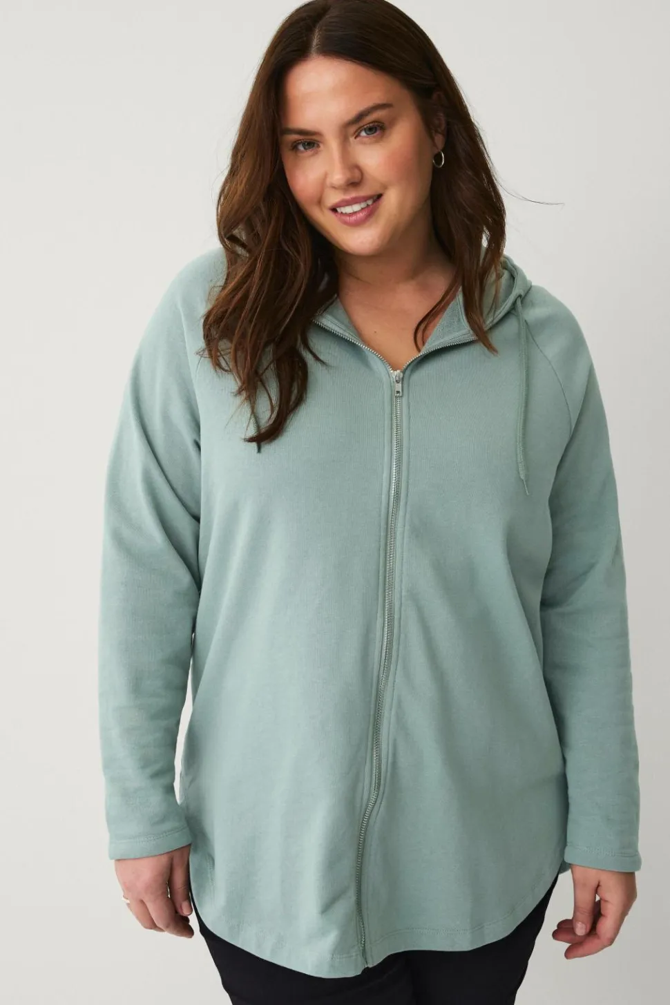 Ellos Plus collection Sweatshirt med hætte og lynlås