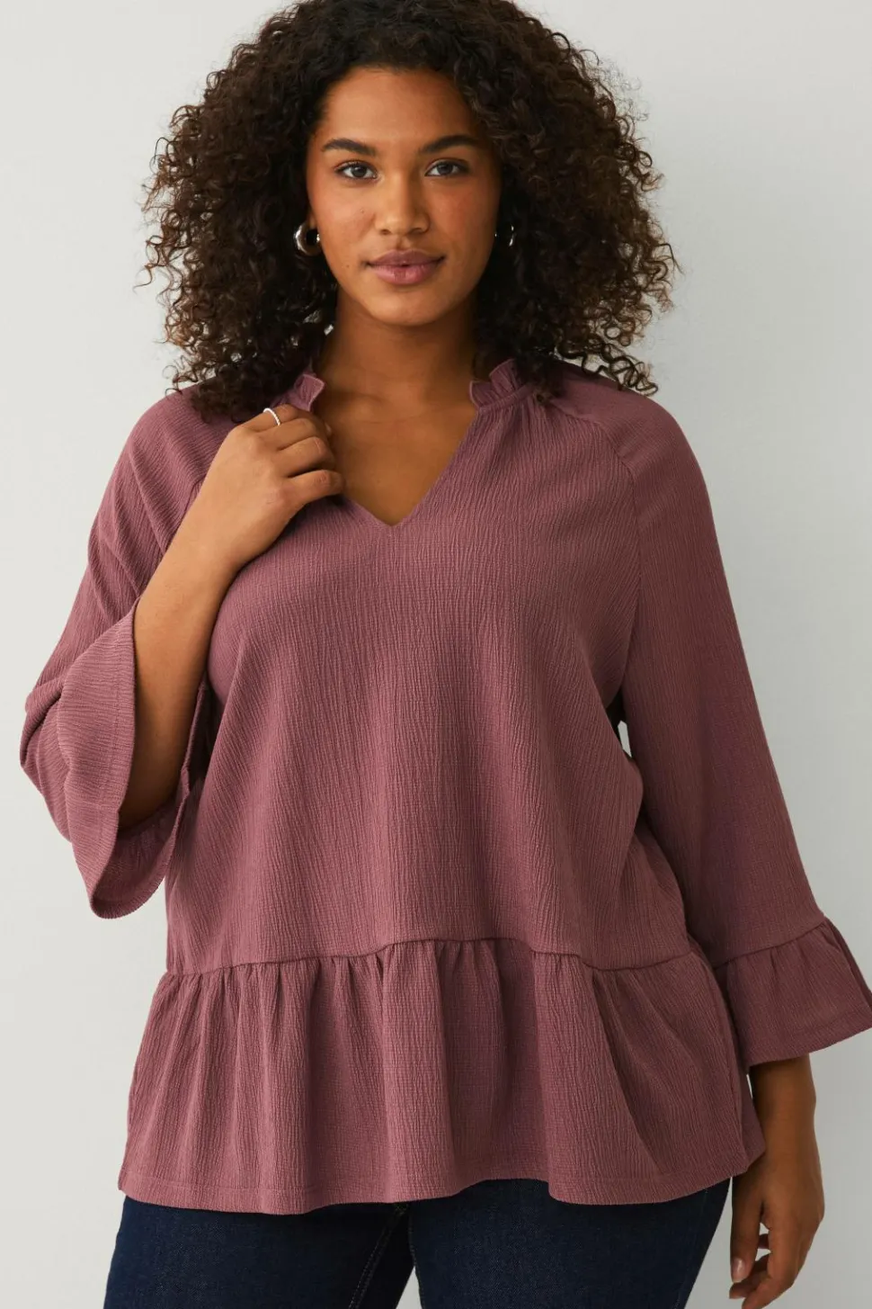Ellos Plus collection Top i struktureret jersey