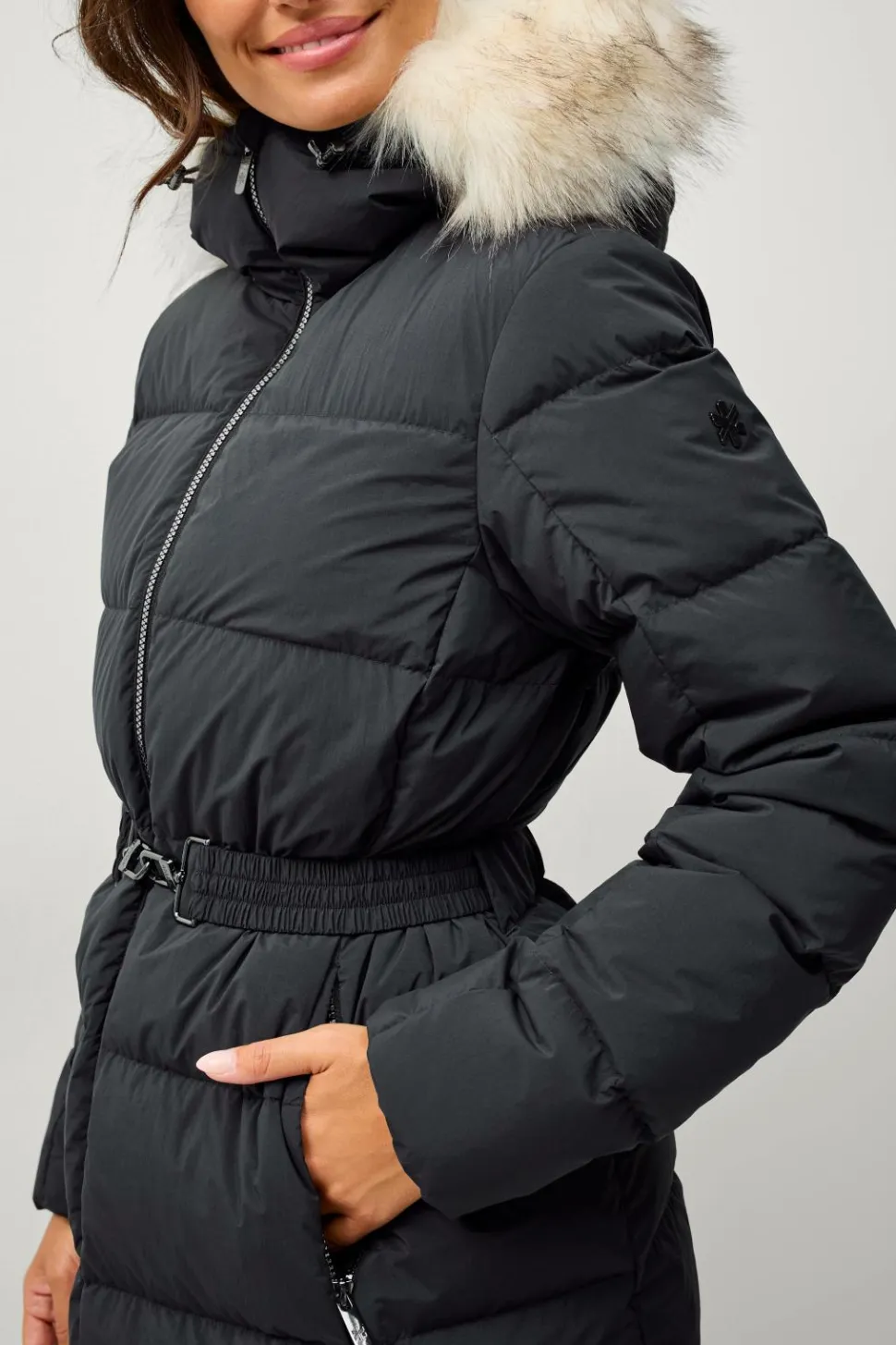 Áhkká Dunfrakke Gold Long Down Coat Matte