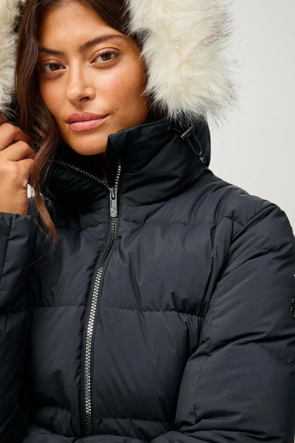 Áhkká Dunfrakke Gold Mid Down Coat Matte
