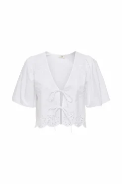 JDY Bluse jdyAlice S/S Tie Top Wvn