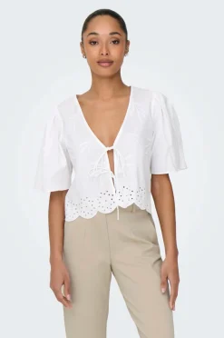 JDY Bluse jdyAlice S/S Tie Top Wvn