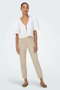 JDY Bluse jdyAlice S/S Tie Top Wvn
