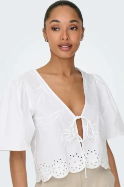 JDY Bluse jdyAlice S/S Tie Top Wvn
