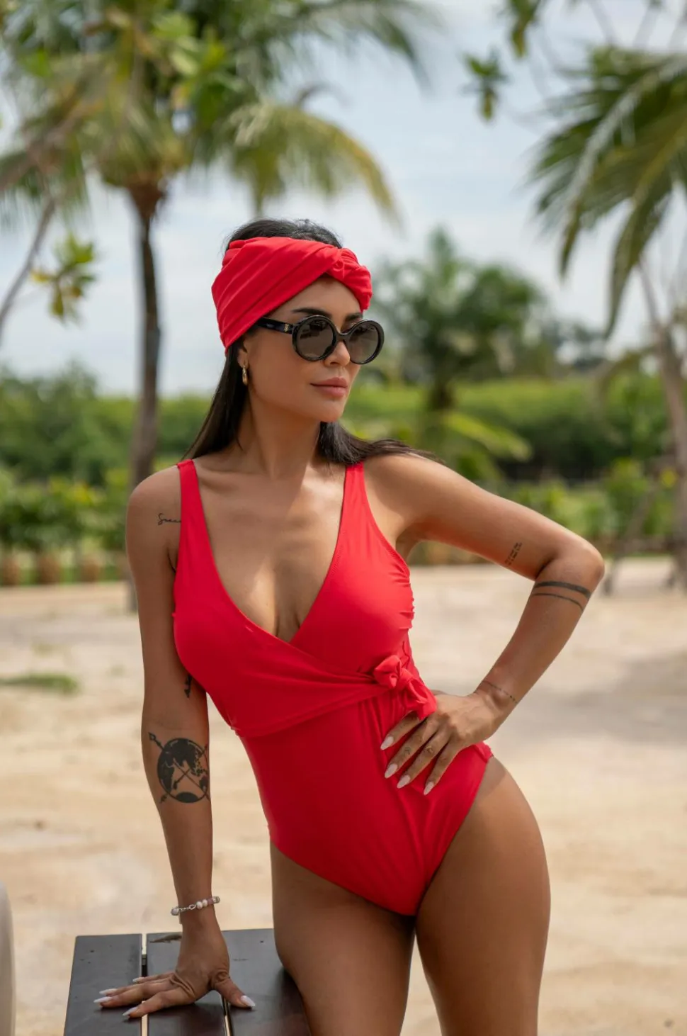 KAANDA Beach life Badedragt Wrap Onepiece w Fix Cups And Adjustable Strapes