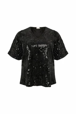 KAFFE Curve Top kcNicoleen Sequin Blouse