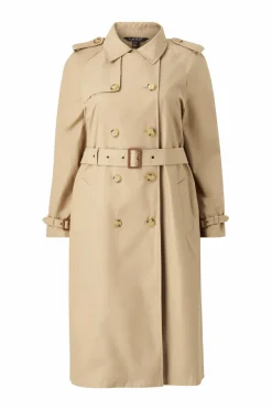 Lauren Ralph Lauren Curve Trenchcoat Cotton Blend-bl DB W Ns44