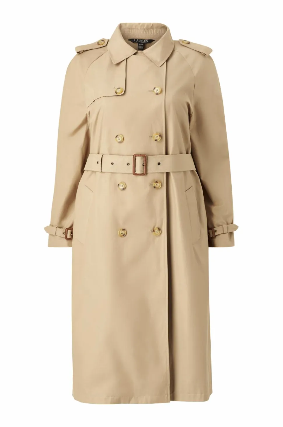 Lauren Ralph Lauren Curve Trenchcoat Cotton Blend-bl DB W Ns44
