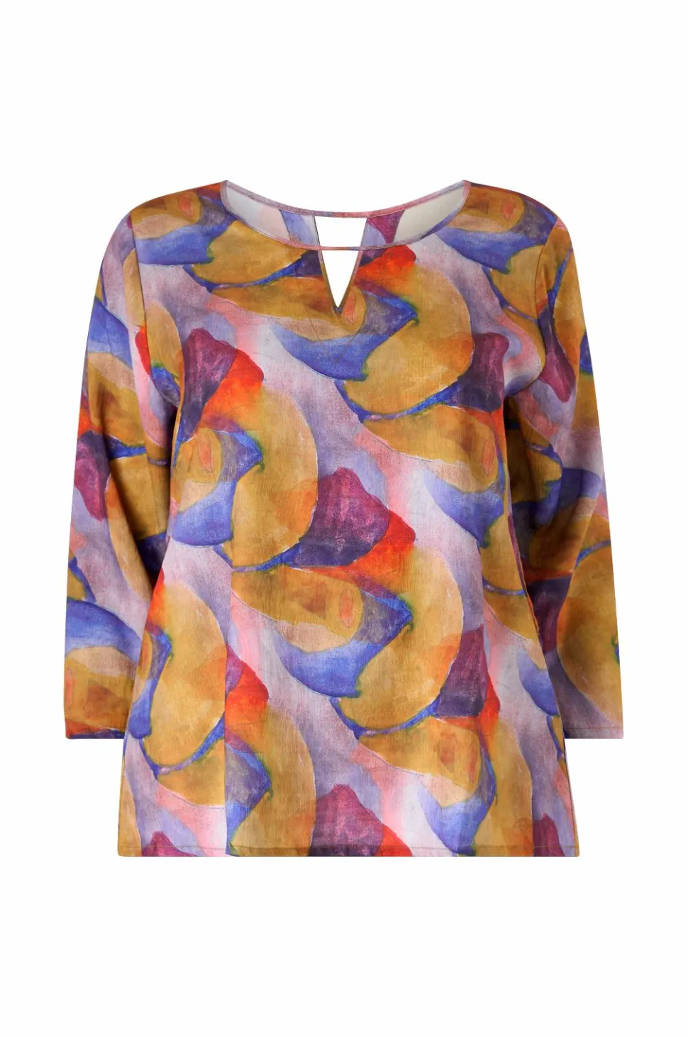 NO. 1 BY OX Bluse Loose w V-front And 3/4 Sleeves