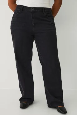 Noisy May Curve Jeans nmYolanda NW Wide Jns Blk Fwd Cur N