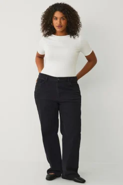 Noisy May Curve Jeans nmYolanda NW Wide Jns Blk Fwd Cur N