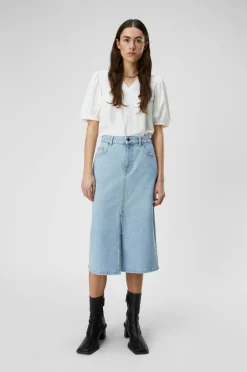 Object Cowboynederdel objEllen Midi MW Denim Skirt