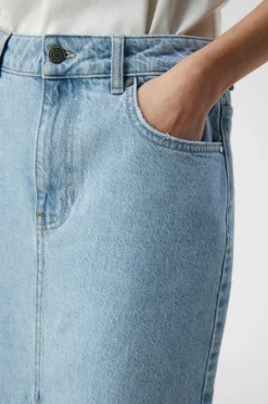 Object Cowboynederdel objEllen Midi MW Denim Skirt