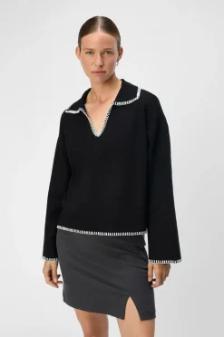 Object Trøje objReynard LS V-neck Stich Pullover