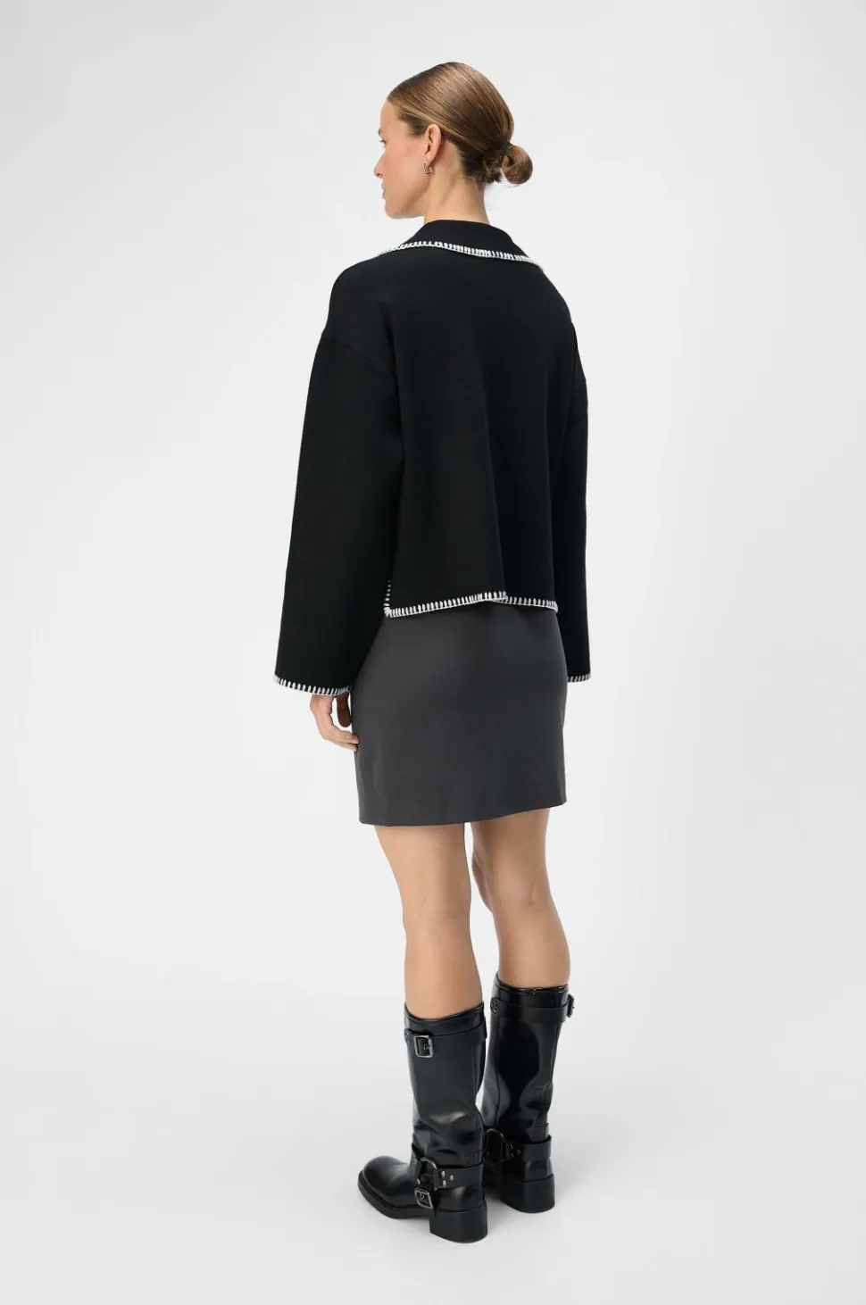 Object Trøje objReynard LS V-neck Stich Pullover