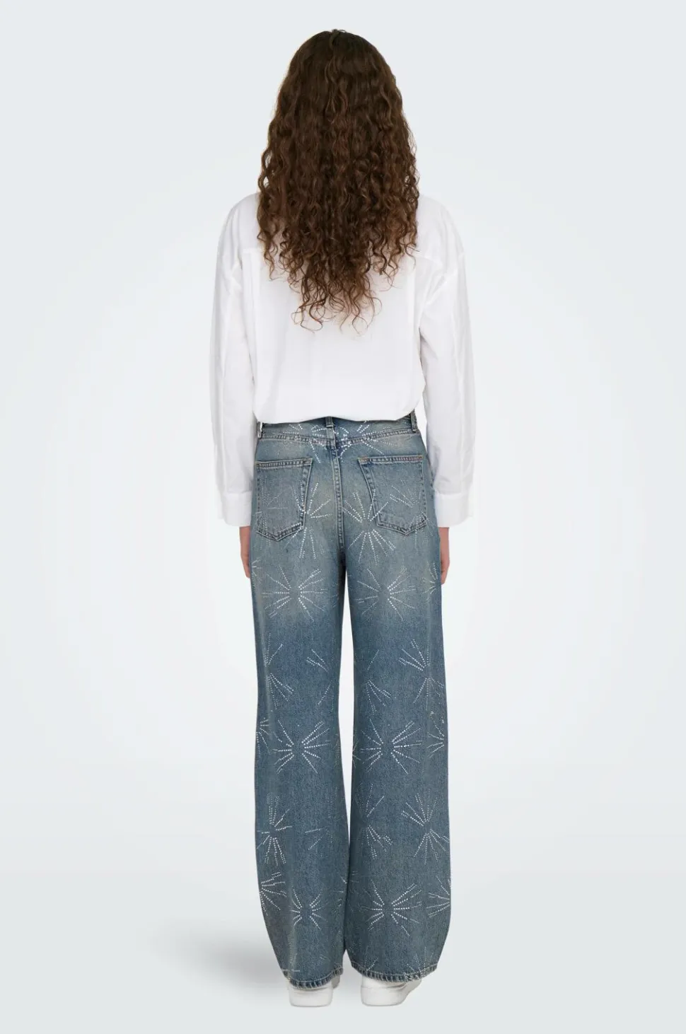 Only Jeans onlHope EX HW Wide Rhinst Dnm Tai D
