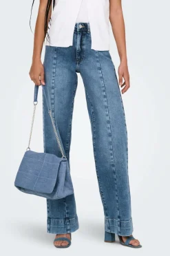 Only Jeans onlJuicy HW Pleat Wide Dnm Rea