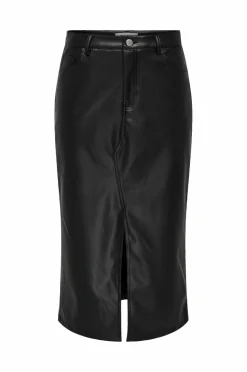 Only Nederdel onlKiri HW LO Slit Faux Lea Skirt C