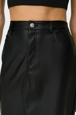 Only Nederdel onlKiri HW LO Slit Faux Lea Skirt C