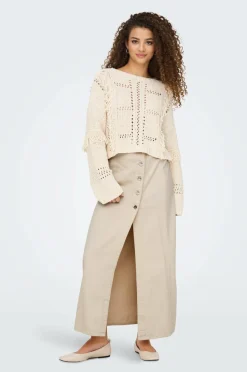Only Nederdel onlSilla HW Long Slit Skirt Pnt