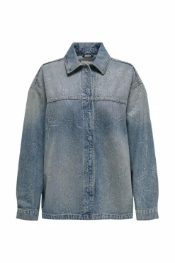 Only Skjortejakke onlEmmie LS Ovs Rhinst Shirt Dnm TA