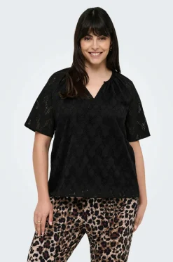 Only Carmakoma Bluse carCleanor SS V-neck Top Wvn