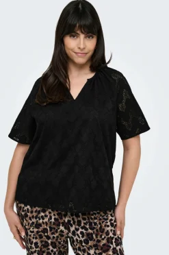 Only Carmakoma Bluse carCleanor SS V-neck Top Wvn
