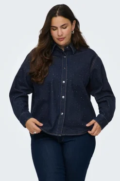 Only Carmakoma Cowboyskjorte carMaggie May LS RS Rinse