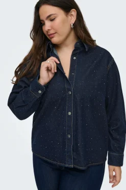 Only Carmakoma Cowboyskjorte carMaggie May LS RS Rinse
