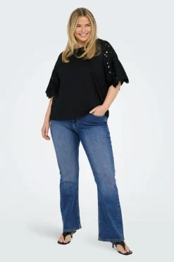 Only Carmakoma Jeans carWilly HW Flared Rhinestone