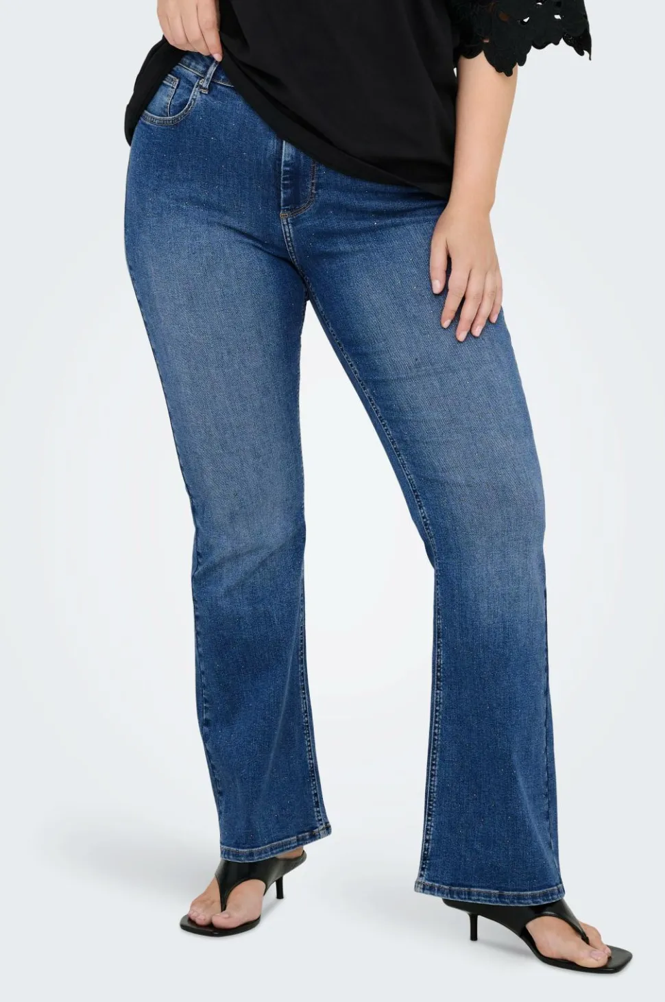 Only Carmakoma Jeans carWilly HW Flared Rhinestone