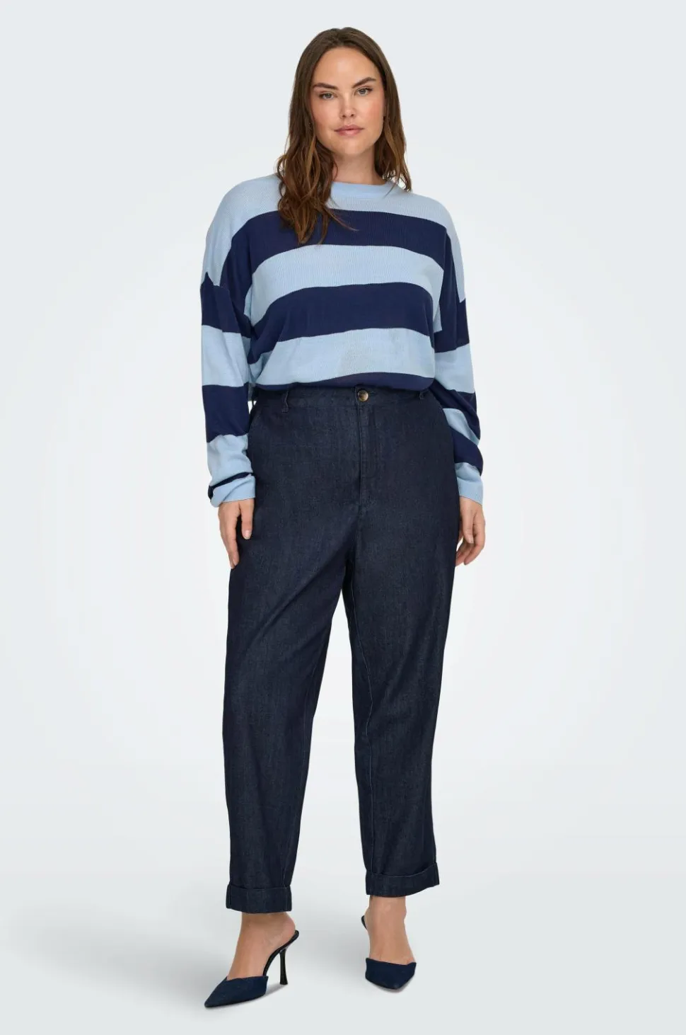 Only Carmakoma Pullover carDerry LS Stripe O-neck Knt