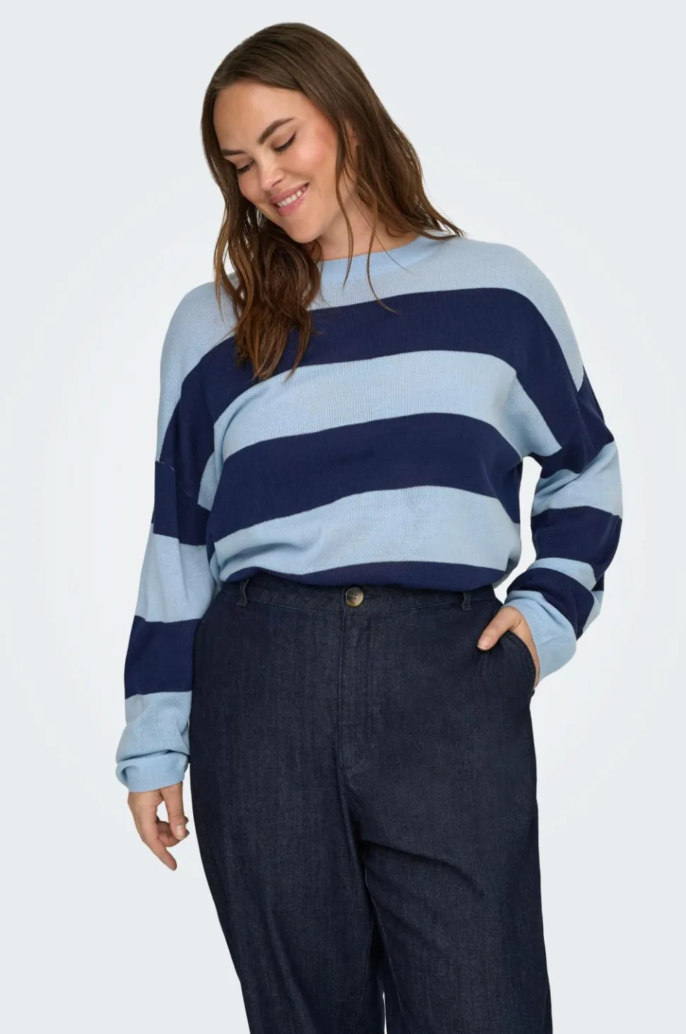 Only Carmakoma Pullover carDerry LS Stripe O-neck Knt