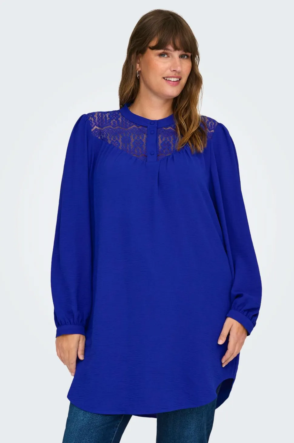Only Carmakoma Tunika carMette Life L/S Mix Lace Long Top