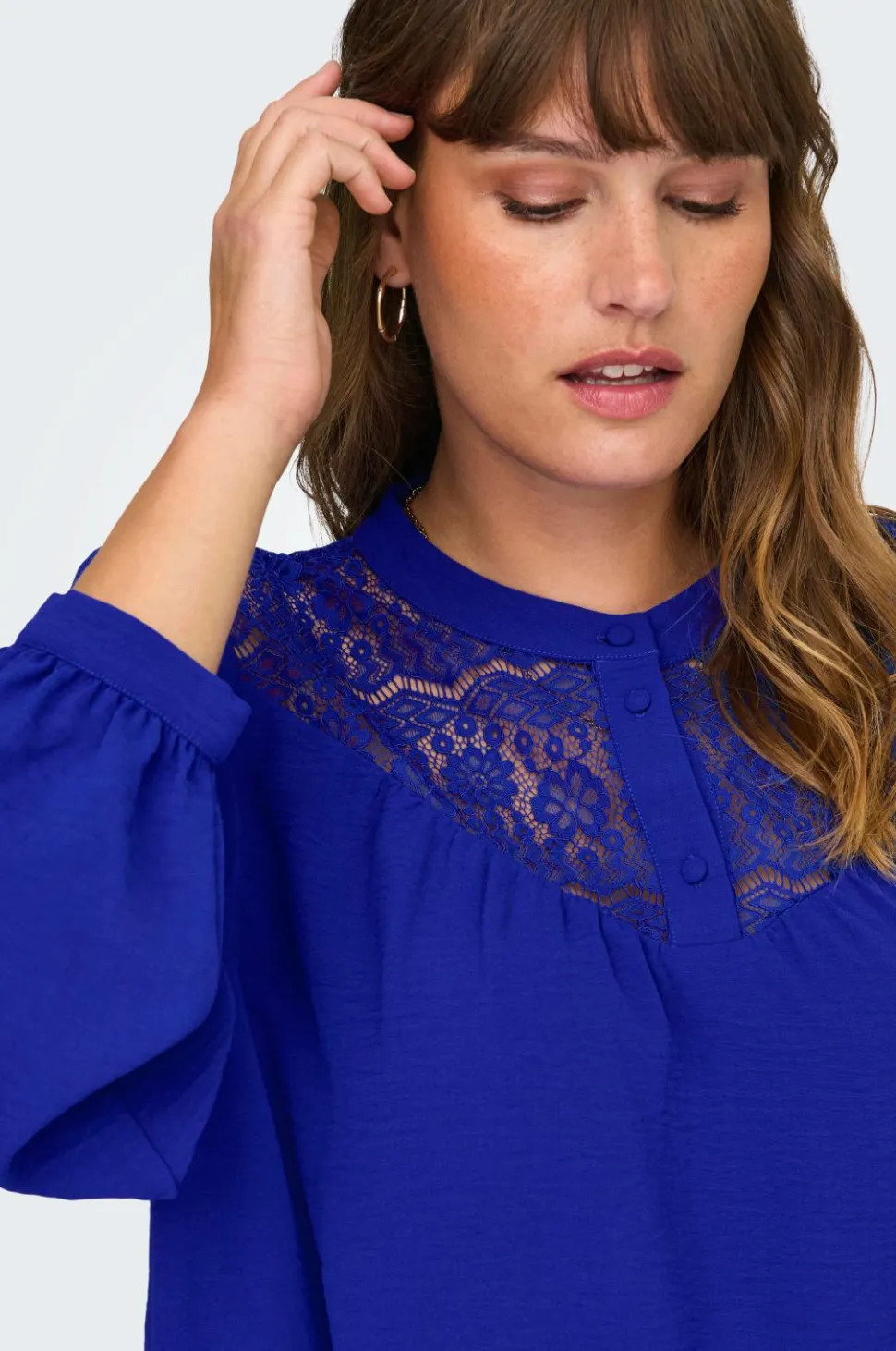 Only Carmakoma Tunika carMette Life L/S Mix Lace Long Top